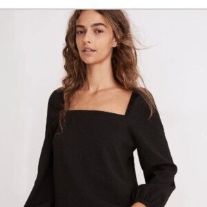 Madewell Black Square Neck Blouse